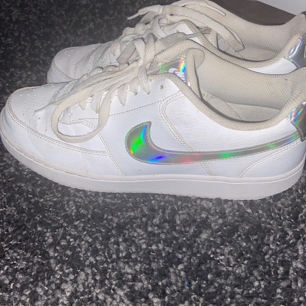 women size 11 nike court vision lows holo